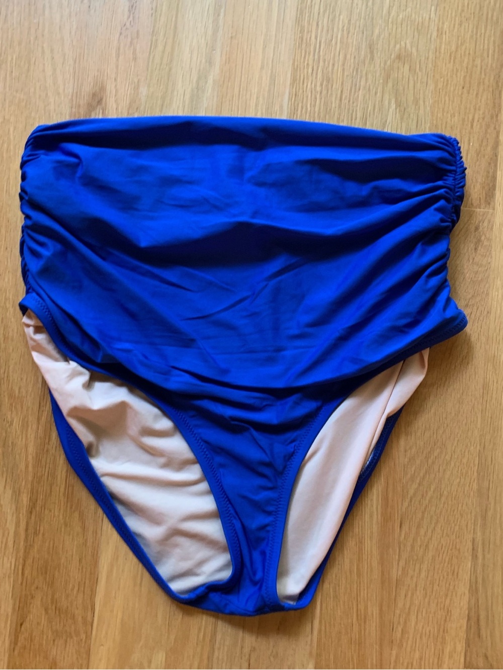J.Crew Ruched High-Waist Bikini Bottoms Blue Size M